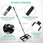 Suchtale Lawn Leveling Rake with Aluminum Rollers, 17"x10" Levelawn Tool, Heavy-Duty Stainless Steel Lawn Leveler with 61" Adjustable Long Handle, Lawn Leveler for Smooth Soil,Garden,Golf Course,Farm