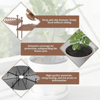 2Pcs Plant Pot Cover, 12" Plant Protector Grid with Clips to Deter Digging Pets & Weeds, Black & Brown Indoor Outdoor Flower Cover