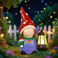 RICHIE Gnome Statue Garden Ornaments Art Outdoor Decoration with Solar Powered LED Lights Decor for Patio,Balcony,Yard, Mum Birthday Gifts, Garden Gifts for Women, Chrismtas Gifts for Mom Grandma