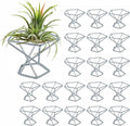 20 PCS Air Plants Holders Unique Geometric Metal Plant Stands Airplants Container Live Air Fern Display Racks Small Decor Items for Shelf (Silver)