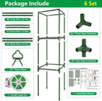 6 Pack Square Tomato Cages, 49.2" Large Upgraded Heavy Duty Steel Tomato Trellis Stakes, Garden Plant Support Cages Kit for Raised Garden Bed, Cucumber Trellis Vegetables and Climbing Plants