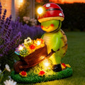 SunGlee Solar Light Turtle Outdoor Garden, Turtle Solar Light for Outdoors Yard Patio Decor 4 LED Sun Powered Outsides Turtles Decor Light Up Garden Statue Gardening Gift for Women Mother Decoration