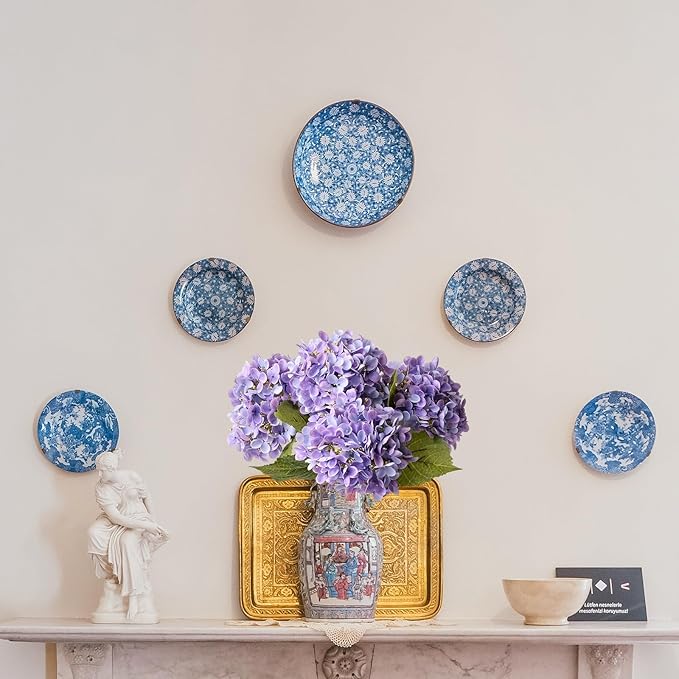 ZYTUYO 4 Pcs Bright Purple Real Touch Hydrangea Artificial Flowers Boho Lifelike Real Looking Latex Hydrangeas Flower with 20'' Long Stem for Indoor Xmas Home Decor Christmas Table Centrepiece