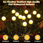 Solar Garden Lights, 6 Pack 48LED Solar Firefly Lights, Waterproof Garden Light Outdoor with 2 Lighting Modes, Swaying Light for Outside Yard, Walkway, Patio, Lawn, Flower Bed Decoration (Warm White)