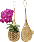 Premium Edition - Thai Natural Light Bamboo Super Sanctuary Orchid Hanging Basket 6 Inch (Set of 2)