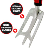 Roamwild Multi-Digger Dual Grip Garden Hand Fork Cultivator & Weeder (Hand Fork/Cultivator)