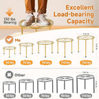 Amaoot 5 Pack Metal Plant Stand, Anti-Rust Iron Plant Stands for Indoor and Outdoor, Heavy Duty Flower Pot Stands for Multiple Plant, Black Potted Plant Holder for Garden Home (5 Pack Gold)