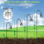ANIDEER 84" Shepherds Hooks for Outdoor, Heavy Duty Garden Bird Feeder Pole Hanging Bird Feeder, Solar Light Lanterns, Outdoor Plant Hanger Hook with 7 Base Prongs, 2 Packs