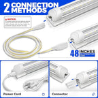 Barrina Grow Lights, 2FT 5000K White Full Spectrum Plant Growing Lamps, 144W(6 x 24W, 800W Equivalent), T8 LED Grow Light Bulbs, Plant Lights for Indoor Plants, Greenhouse, Linkable Design, 6-Pack