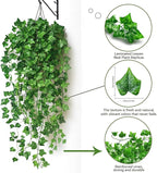 Fake Vines for Room Decor 100 Pack 750 Ft Artificial lvy Greenery Garland Vine Leaves, Leaf Plants Flowers Foliage for Bedroom,Garden Wall. Decor Indoor Outdoor