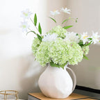 Coferset 4Pcs Light Green Hydrangea Artificial Flowers Lifelike Faux Hydrangea Real Touch Artificial Flowers for Outdoors Home Wedding Christmas Office Party Living Room Decoration,22inch
