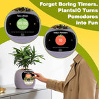 Smart Planter with App Control, Self-Watering AI Plant Pot with LCD Display, Interactive Desk Plant Companion for 100+ Plants, Smart Indoor Planter with Pomodoro Timer,80ml Reservoir,Calendar-Purple