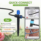 HIRALIY 50FT Quick Connect Garden Watering System with Adjustable Vortex Drippers, Saving Water Automatic Drip Irrigation Kit for Raised Bed and Plants Vegetable Garden