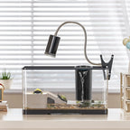 4.7 Gal Turtle Tank Kit(Tank+Adjustable Light+5W Filter+Basking Platform),Upgraded Turtle Tank Starter Kit with UV Basking Platform Light for Crabs,Fishes,Amphibians,Reptiles(15.4 * 8.5 * 8.35 Inch)