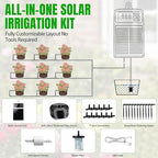 Solar Automatic Drip Irrigation System, Auto Self Watering Kit, Solar Powered Watering Device with Timer for Pots Plants, Indoor/Outdoor Irrigation System for Garden, Balcony & Patio Watering System