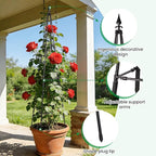 FOLLOOK Garden Trellis for Climbing Plants Outdoor, 67" Tall Cucumber Trellis Tomato Plant Support for Climbing Vine, for Raised Bed, Black, 1 Pack