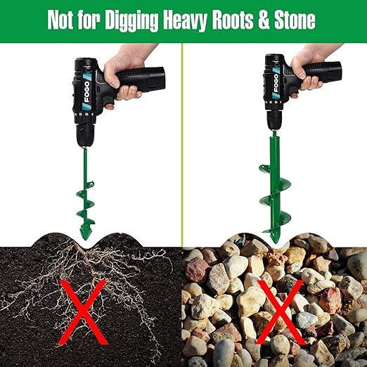 32" x 2" Extended Length Auger Drill Bit for Planting Bulb Flower & Bedding, Garden Plant Auger, No Need to Squat, Post Hole Digger for 3/8" Hex Drive Drill, Earth Auger Bulb Planter Tool