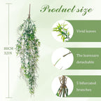 dallisten 4Pcs Fake Hanging Fern Plants for Outdoors, UV Resistant Artificial Ferns Greenery Vines Faux Trailing Plants for Indoor Wall Porch Wedding Boho Home Garden Decor(4PCS DeepGreen Ferns)