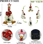 Solar Chicken Garden Decor with LED Light (5" W x 5.5" L x 8.5" H) – Cute Outdoor Hen Statue for Yard Patio Lawn, Chicken Outdoor Decor, Solar Yard Decoration, Housewarming Gifts