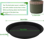 12 Pcs 6 Inch Round Plant Saucers for Less 5 Inch Pot Indoors Outdoors Plant Trays for Pots Planter Saucer Plastic Drip Tray Planter Water Tray (Black, 6"(12pcs))
