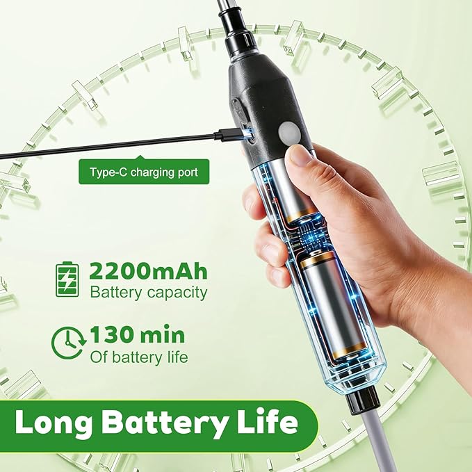 High Reach Plant Waterer USB-C Rechargeable Cordless, Garden Hose Sprayer Wand with Telescopic (34 In),One-Touch Electric Gardening Tools Watering Wand, For High Hanging Plants Watering Devices