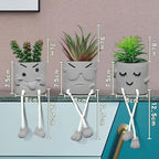 Zerzsy 3 Pack Faux Plants Small Artificial Succulents, Fake Plant Modern Farmhouse Decor, Mini Plants Succulent Pots Bathroom Decor, Office Desk Accessories