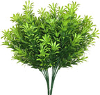 PASYOU Artificial Plants Shrubs, Plastic Shrub Fake Bushes Grass Greenery Leaves Bush Indoor Outdoor Home Garden Party Verandah Wedding Décor DIY Table Arrangement Decoration Planter Filler 2 Pcs