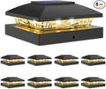 VOLISUN 4x4 Solar Post Cap Light 8pack,Solar Fence - Post Lights Outdoor Waterproof for Wooden/Vinyl Post,Black Deck Post Cap Light Solar Powered with Warm White for Garden/Patio/Porch