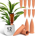Baxrou Plant Self Watering Stakes 12 Pack Terracotta Watering Spikes for Indoor and Outdoor Plants,Wine Bottle Plant Watering Devices, Automatic Plant Waterers for Vacation