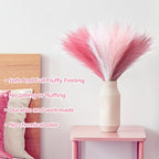 SeptCat 80 Pcs Pampas Grass Decor 21.7" Fluffy Pink White Violet Faux Short Pampas Grass Artificial Small Pompas Grass Flower Vase Filler for Home Wedding Decoration