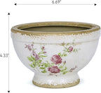 Dosayes Vintage Ice Crackle Grazd Ceramic Flower Pot with Drainage Holes, 4.33 Inch Rustic Planter for Indoor Plants, Outdoor Garden, Farmhouse Gift Tuscan Decor (Pink)
