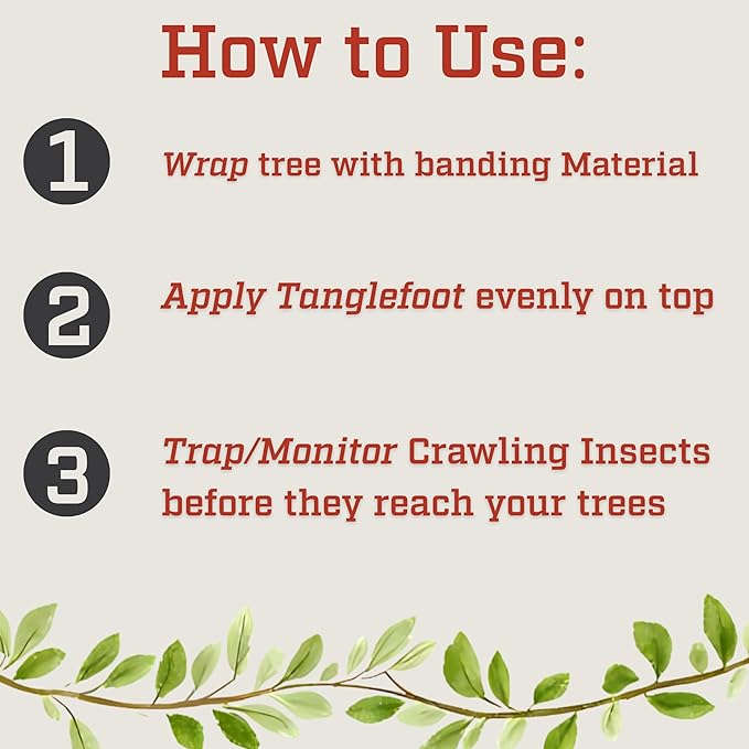 Tanglefoot Tree Care Kit – Sticky Tree Wrap & Applicator | Non-Toxic Outdoor Barrier for Crawling Insects | Includes 15oz Tree Tanglefoot, 3" x50' Tree Wrap & Applicator Tool