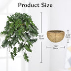 Large Fake Hanging Plants in Pot for Indoor & Outdoor, Long Artificial Monstera Hanging Basket, 27.6" Fake Potted Vines Ivy Greenery Plant for Room Wall Shelf Decor Living Room Bathroom Patio Porch