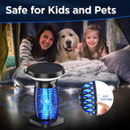 Solar Bug Zapper Outdoor Waterproof, Portable & Rechargeable Bug Zapper with Panel Sensor & LED Night Light Mosquitoes Zapper, Electric Fly Zapper for Home, Patio, Backyard, Camping