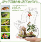 Premium 3mm Acrylic Terrarium for Jumping Spiders & Tarantulas | 5.9"x9.4"x3.5" Tall Arboreal Enclosure with Magnetic Doors & 1mm Micro-Vents | Escape-Proof Habitat for Mantis, Reptiles, Frogs