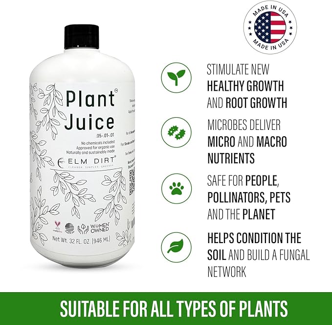 Elm Dirt Organic Fertilizer for All Plants - Liquid Plant Food Indoor & Outdoor, 2.5 Gallon