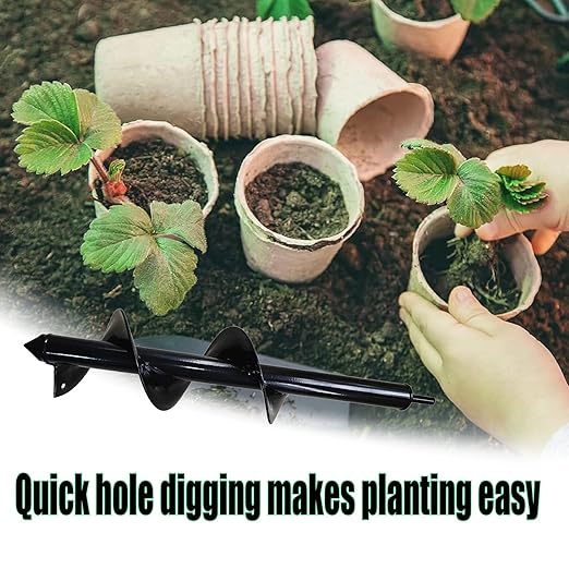 2 Count Garden Auger Drill Bits, 3.5" x 16" & 1.6" x 16.8" Garden Auger Hole Drill & Bulb Planting Tool, Fits 3/8" Hex Drill