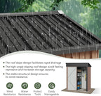 Aoxun 5’ x 2.9’ Shed Outdoor Storage Shed with Lockable Doors & Slooping Roof Metal Garden Tool Shed for Backyard, Patio, Poolside (Brown)