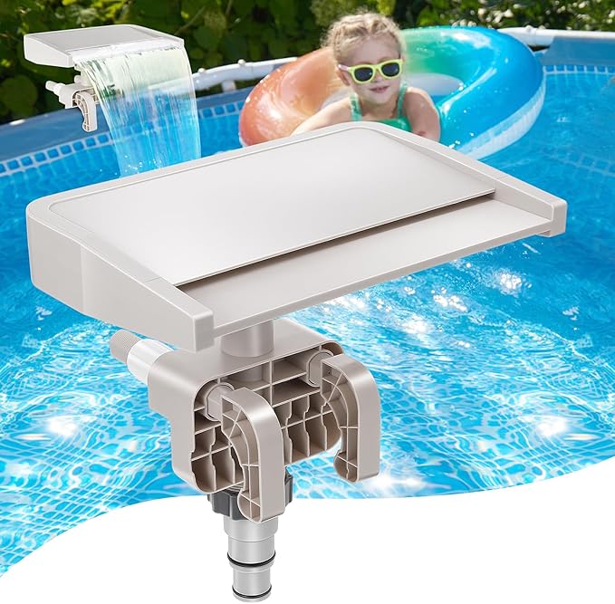 Hanaoyo Pool Fountain Waterfall - Smooth Flowing Above Ground Pool Accessory for Outdoor Decor and Relaxation