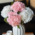 DUYONE 4Pcs 22 inch Lifelike Artificial Hydrangea, 2 Pink & 2 White Large Flowers Artificial Flowers Dry Flowers Outdoor Wedding Christmas Office Family Party Living Room Table Deco