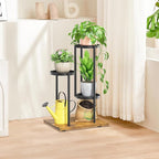 LASZOLA Black 3 Tier Plant Stand Indoor Heavy Duty Metal Planter Flower Holder Rack, Multi Modern Narrow Organizer, Floor Vertical Tower, Spiral Sturdy Decorate for House Bathroom Office Living Room