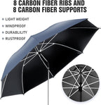2 PACK Beach Umbrella with Clamp, 360 ° Adjustable Umbrellas for Chair, UPF50+ Umbrella for Beach Chair, Patio Chair, Wheelchair, Camping Chair, Golf Carts (Chair Not Included)