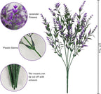 42 Pcs Fake Lavender Flowers Outdoor UV Resistant Faux Plastic Lavender Flowers No Fade Artificial Lavender Purple Plants for Outside Garden Porch Window Box Hanging Planter Decor (Purple)