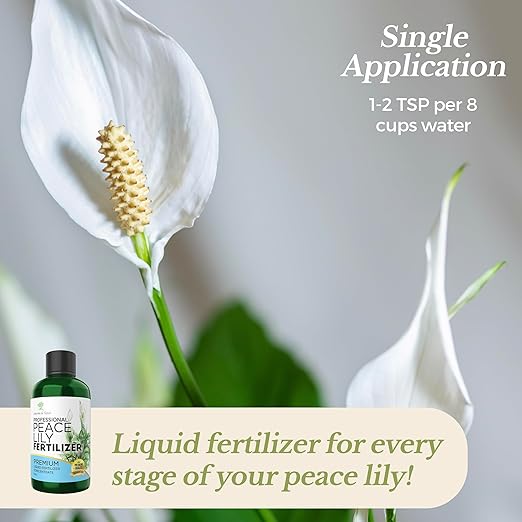 Professional Peace Lily Fertilizer Liquid 3-1-2 Concentrate 8 oz, Premium Peace Lily Plant Food, Liquid Fertilizer for Peace Lily Indoor Plants and Flowers Made in USA