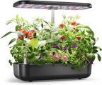 owltron Hydroponics Growing System Kit, 12 Pods Indoor Herb Garden with 24W LED Grow Light Full Spectrum, Planting Height Up to 20", Quiet Water Pump, Indoor Gardening for Gifts, Kitchen, Black