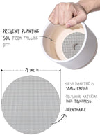 LE TAUCI Plant Pot Hole Mesh Pads, 4-Inch Round Flower Pot Drainage Covers, Prevent Soil Loss, Durable Reusable, Bonsai Bottom Grid Mat, Gardening Essentials, 50-Pack