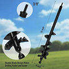 4"X25" Auger Drill bit for Planting,Double Blade Heavy Duty Garden Auger Post Hole Digger-3/8 Hex Drive Drill, for Planting Bulb & Bedding Plant