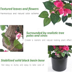 Artificial Bougainvillea Tree -6FT Faux Bougainvillea Tree with Realistic Flowers, Tall Fake Flower Tree for Indoor or Outdoor Decor, Silk Floral Plant for Living Room, Porch, Garden (Pink)