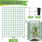 10 Packs Plant Protectors from Animals, 30Pcs 12"x 16" Large Metal Wire Mesh Garden Plant Cages for Outdoor Gardening, Chicken Wire Cloche Plant Cages for Rabbits with Zip Ties & Stakes(Green)