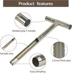 HiHydro 12 Inch Stainless Steel Soil Probe with 2 Sample Bags, T-Handle Soil Test Kit for Plant Care, Garden, Lawn, Farm